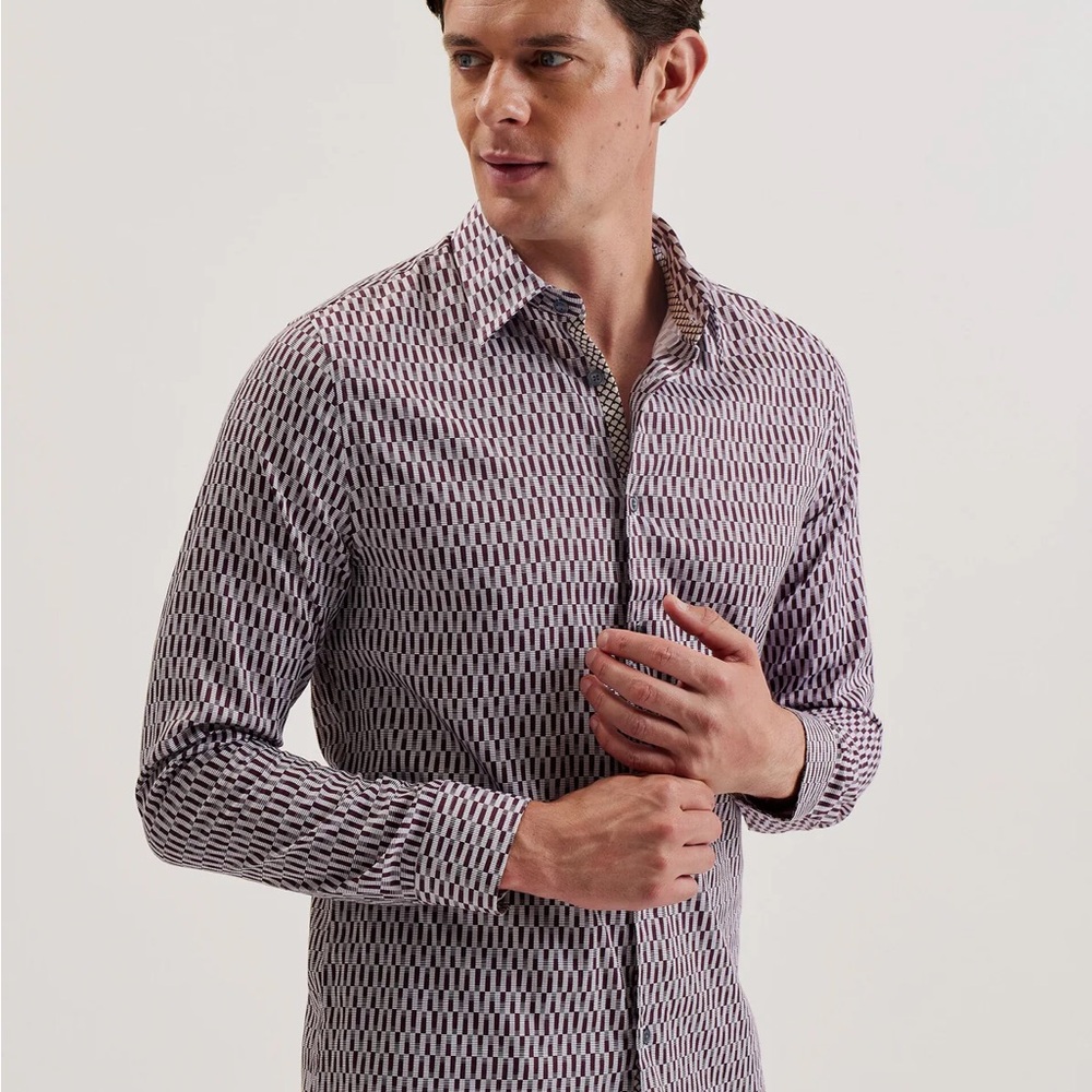 Ted Baker Men's Patterned Shirt - Black and White